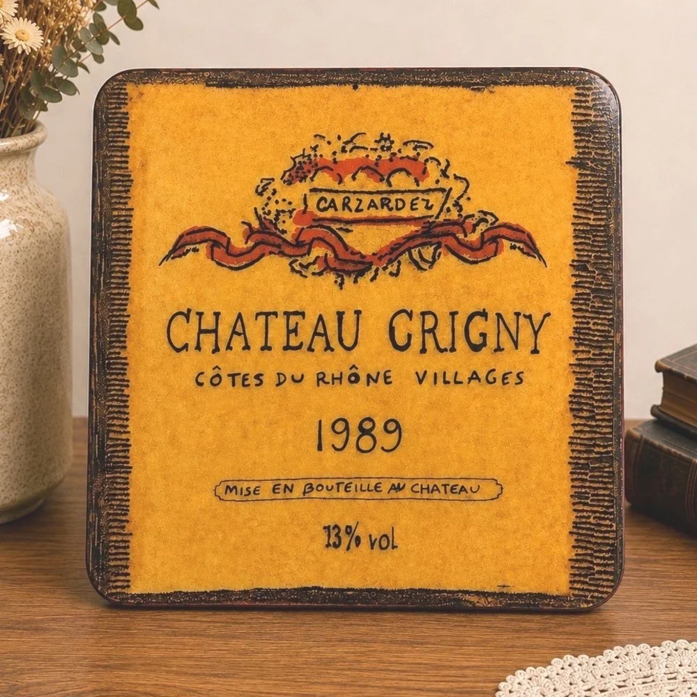 Williams-Sonoma Chateau Grigny 1989 Wine Label Square Serving Platter Portugal
